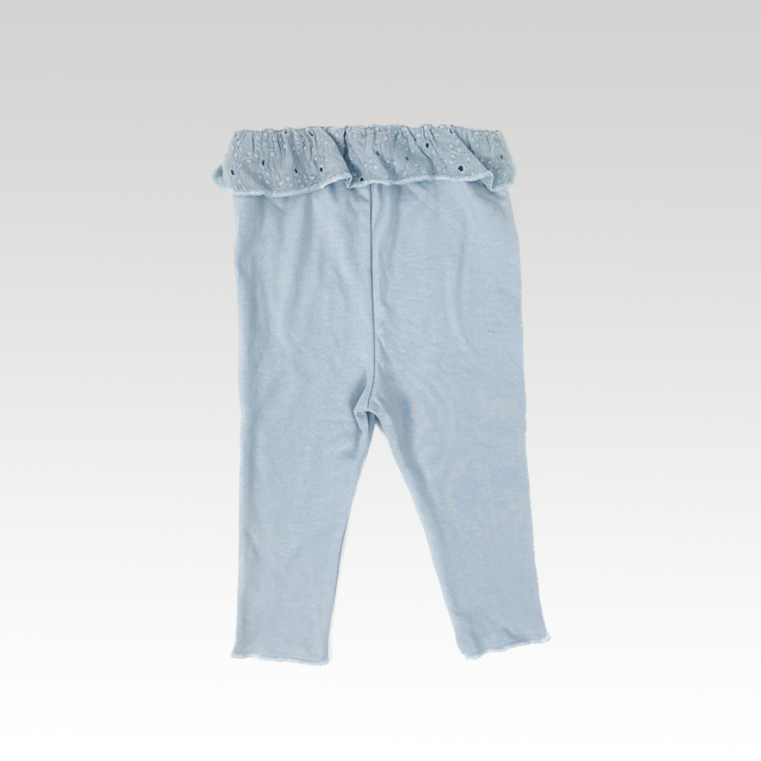 Leggings til baby med flæse - sky blue