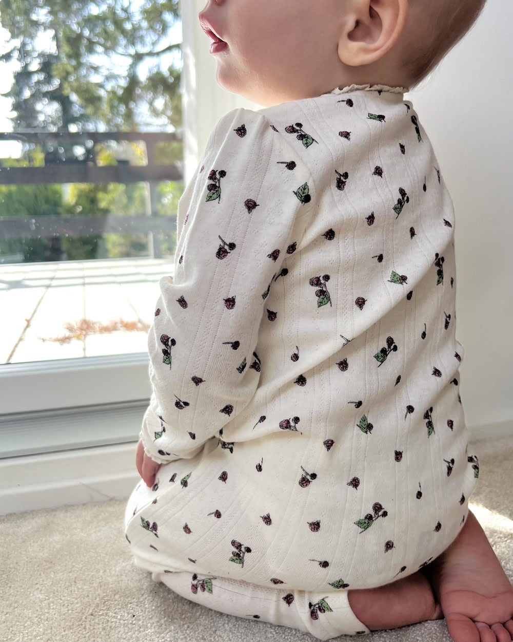 Pointelle onesie - berry