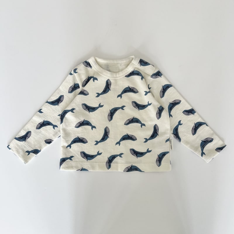 Melvin baby bluse - blue whales