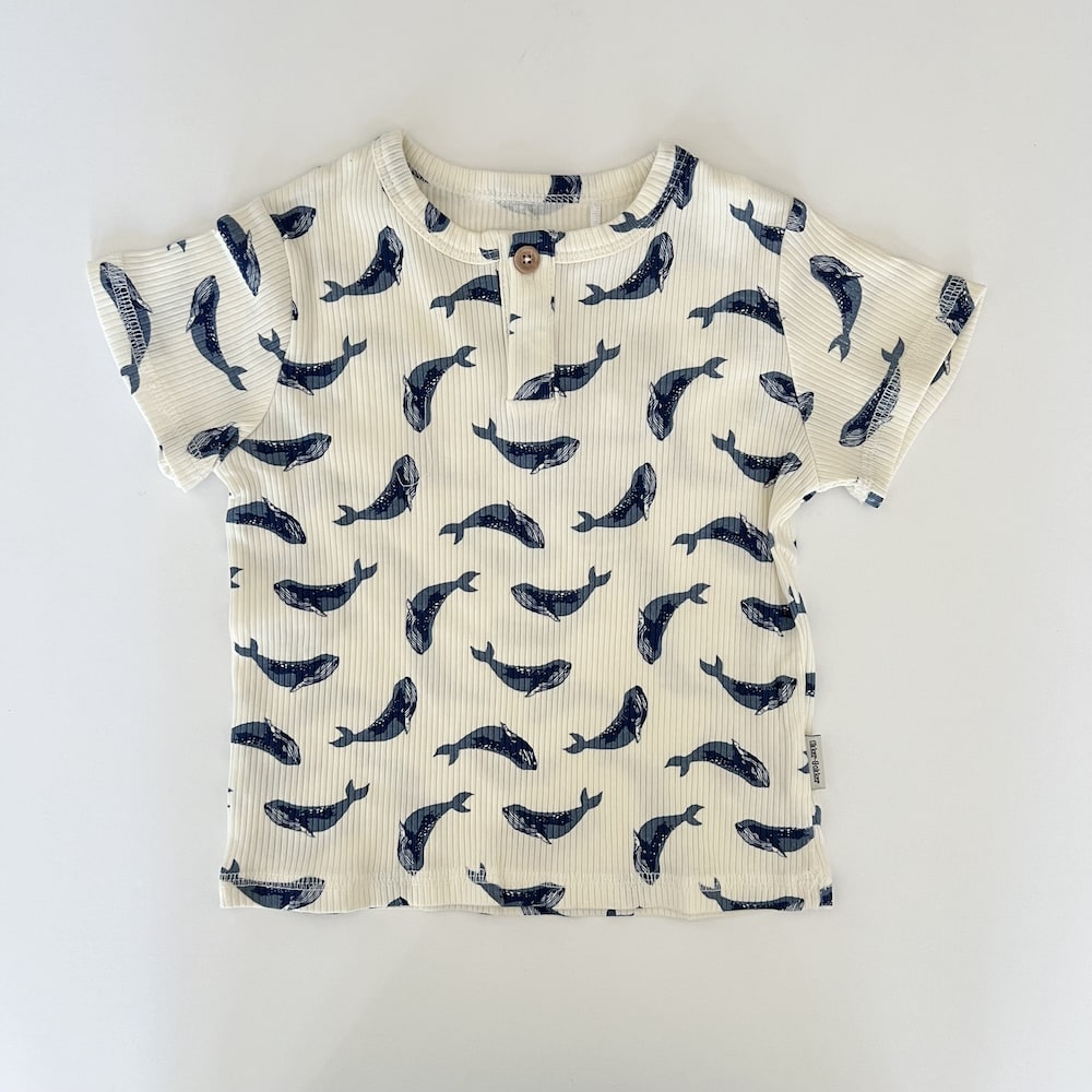 Rib t-shirt - blue whales