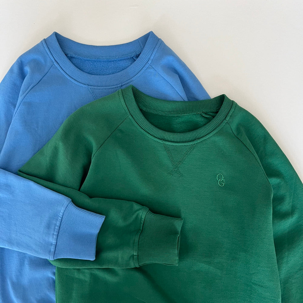 Nobel sweatshirt - clear blue og grass green