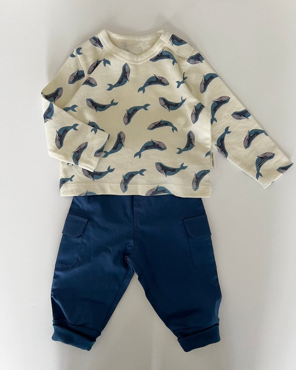 Folmer baby cargo bukser - camel og navy