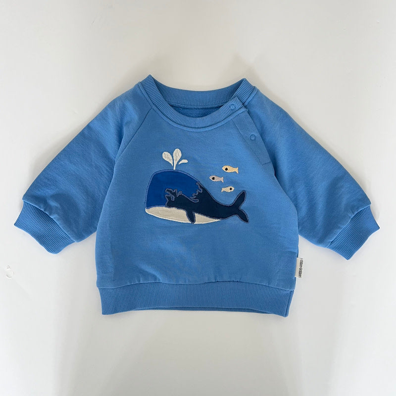 Woody whale sweatshirt - blue &amp; green