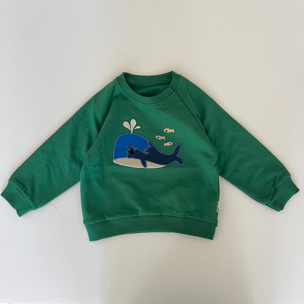 Woody whale sweatshirt - blue & green