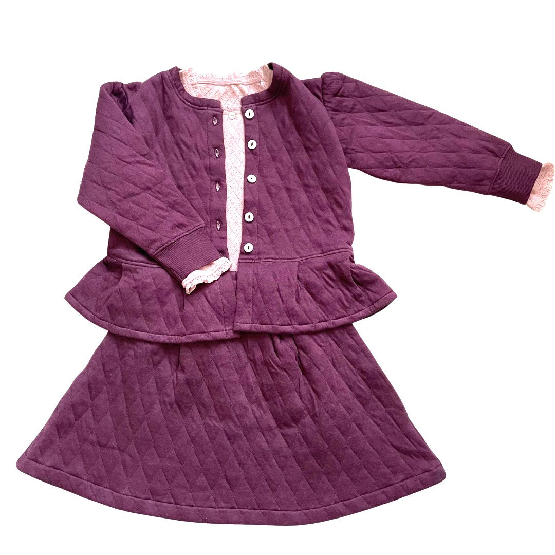 Harlow quiltet nederdel - aubergine
