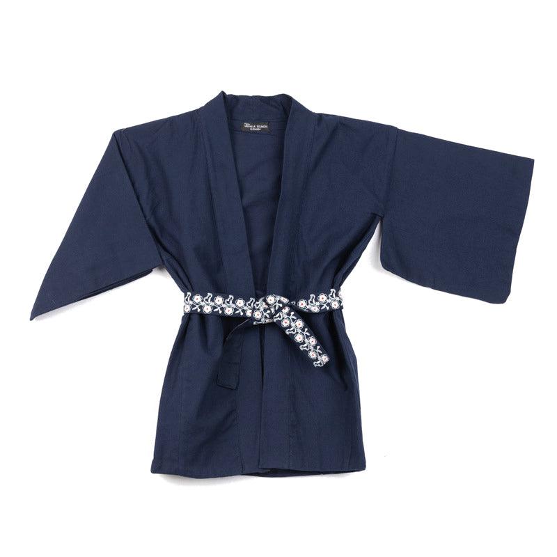 Thyra øko-kimono børn, mørkeblå - Okker-Gokker Organic